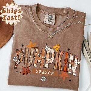 New Comfort Colors® 100% Cotton Cozy Fall Leaves Pumpkin Patch Season T-shirt